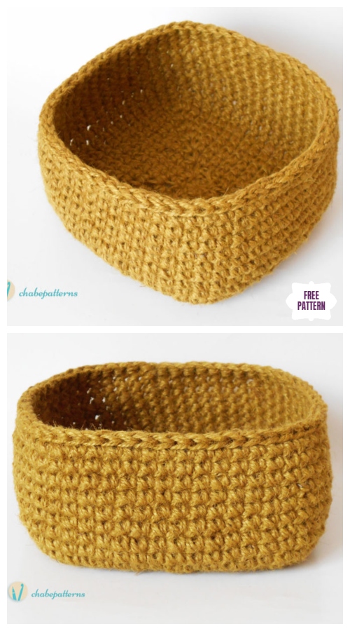 Crochet Hemp Basket Free Crochet Pattern