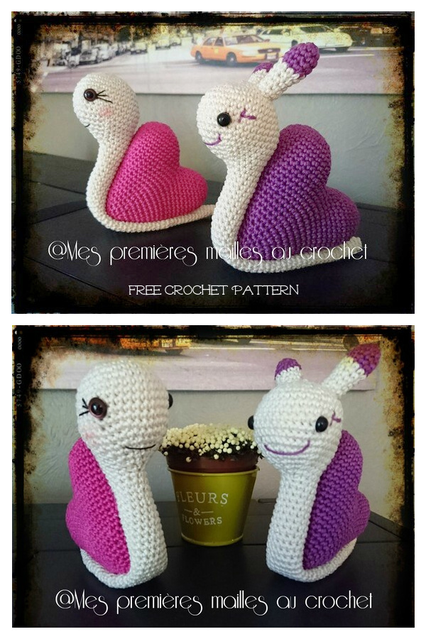 Amigurumi Heart Snail Free Crochet Pattern