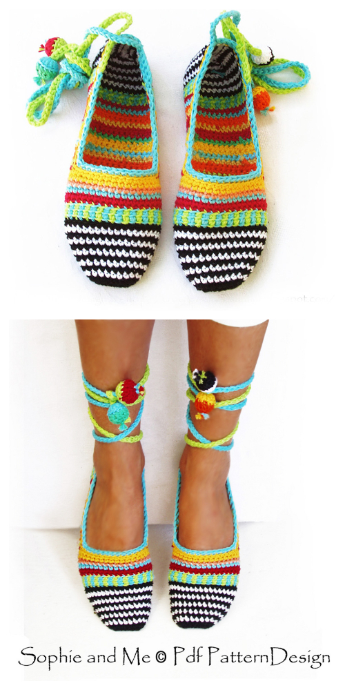 Happy Scrap Adult Slippers Espadrilles Shoes Crochet Pattern