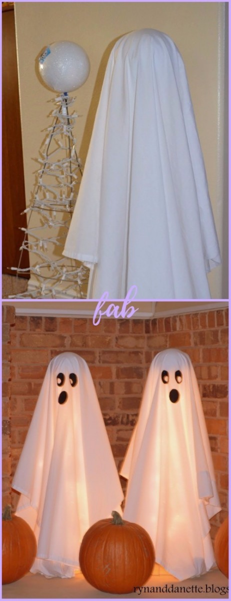DIY Halloween Tomato Cage Ghost Tutorial