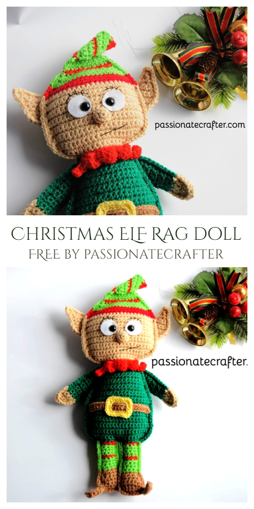 Crochet Christmas ELF Rag Doll Amigurumi Free Pattern