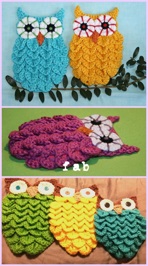 Crochet Crocodile Stitch Owl Free Pattern