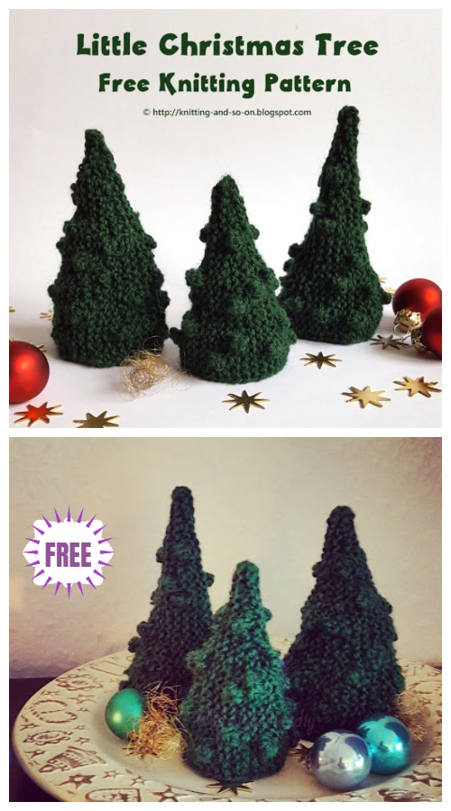 Knit Little Bobble Christmas Tree Free Knitting Pattern
