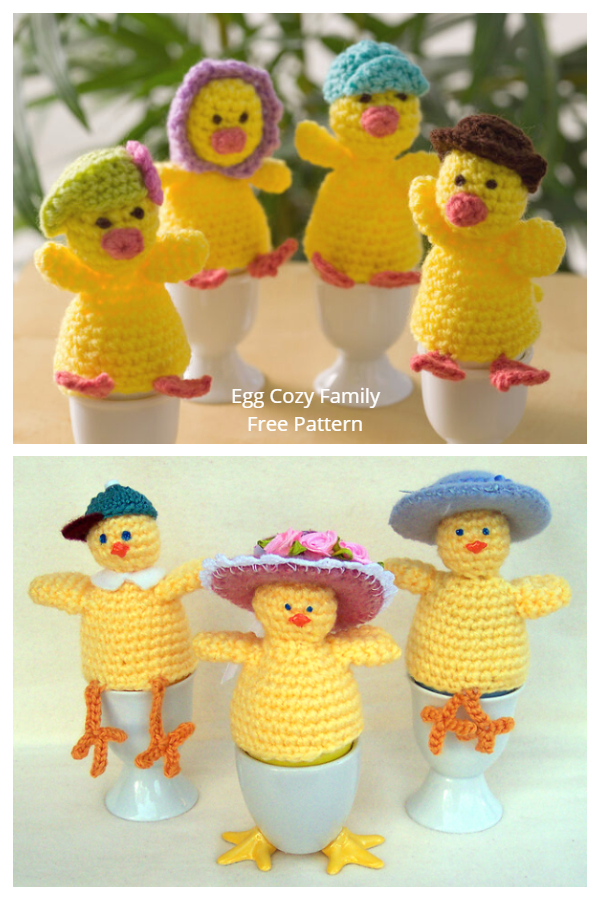 Easter Chicken Cozy Egg Family Set Free Crochet Patterns