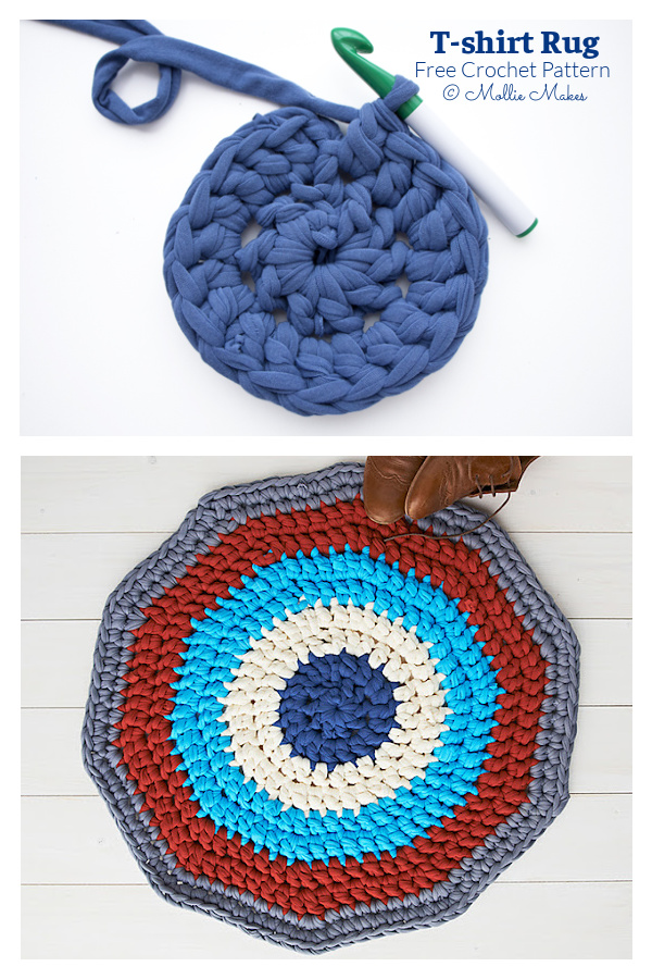 Easy T-shirts Rug Free Crochet Patterns