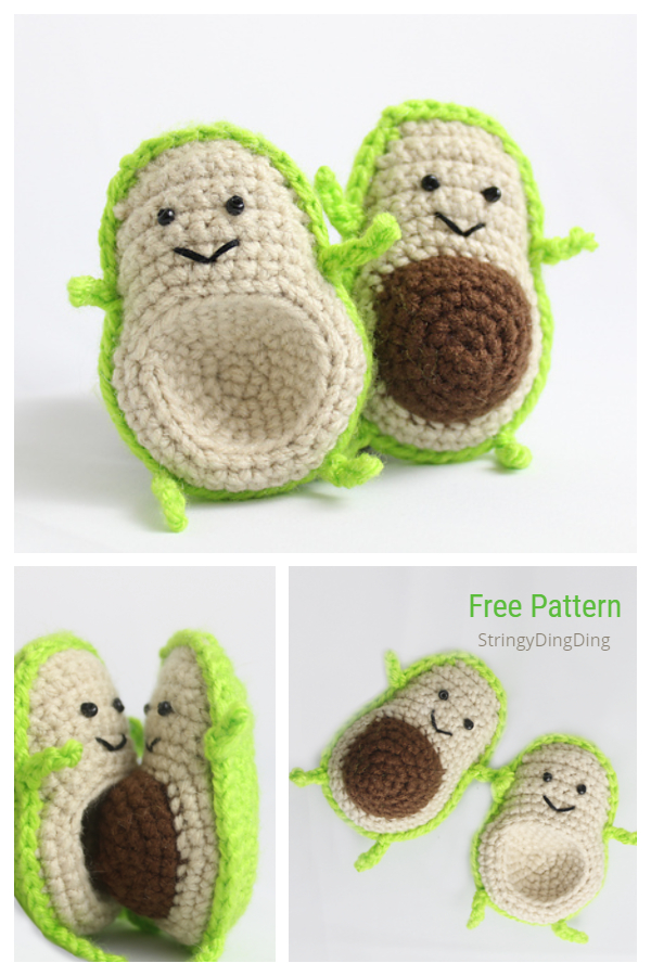 Crochet Avocado Food Friend Amigurumi Free Pattern