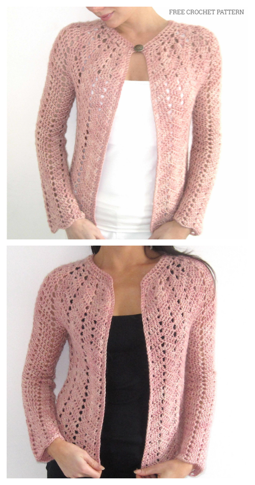 Chevron Lace Cardigan Free Crochet Patterns