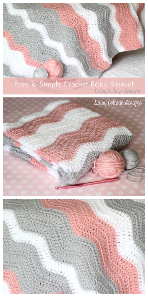 Crochet Ripple Baby Blanket Bear Free Pattern