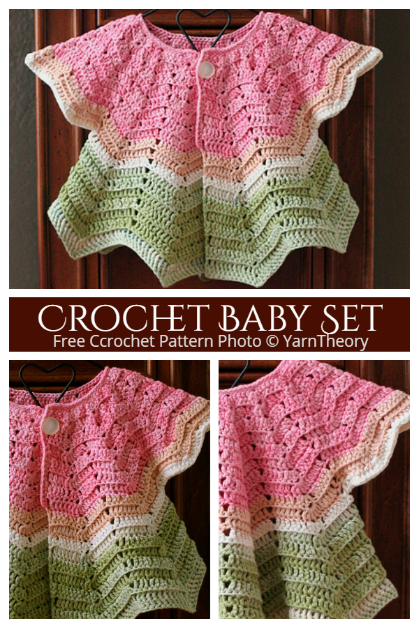 Chevron Baby Cardigan and Hat Set Free Crochet Pattern