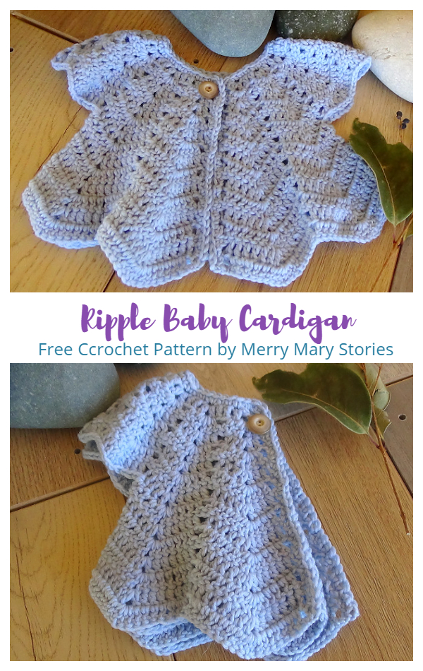 Ripple Baby Cardigan Free Crochet Pattern