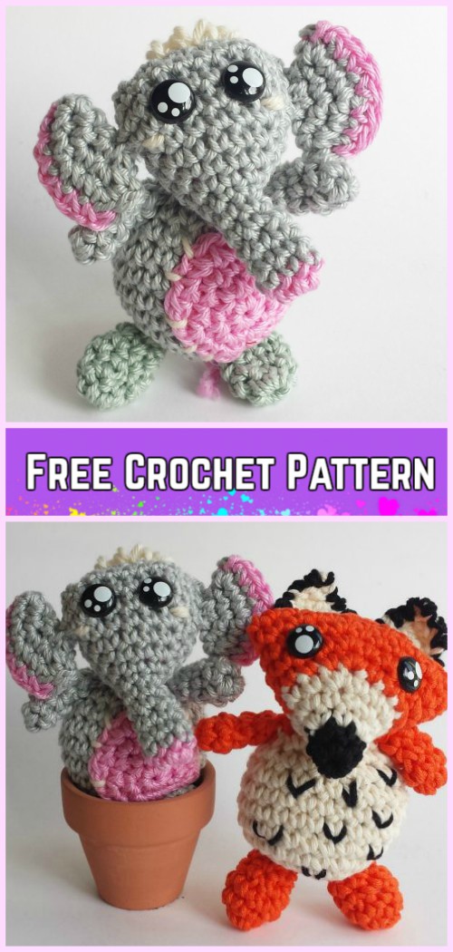 Crochet Elephant Plush Toy Amigurumi Free Patterns-Crochet Amigurumi elephant Free Pattern