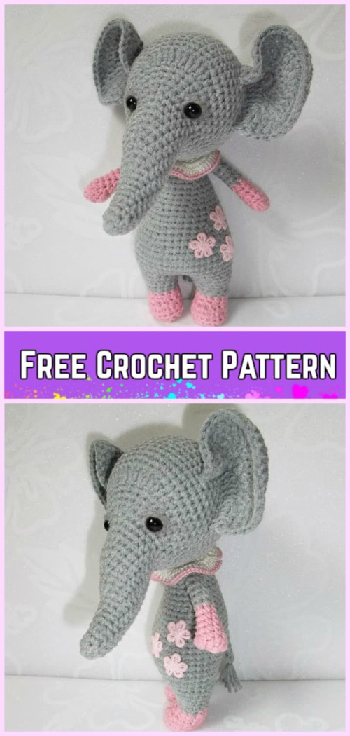Crochet Elephant Plush Toy Amigurumi Free Patterns-Crochet Amigurumi Baby Elephant Free Pattern
