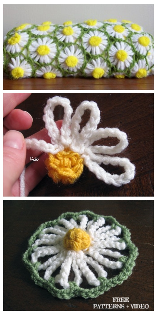 Crochet Easy Daisy Flower Blanket Free Crochet Pattern + Video