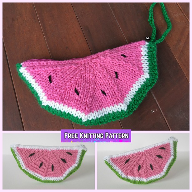 Knit Watermelon Purse Free Knitting Pattern