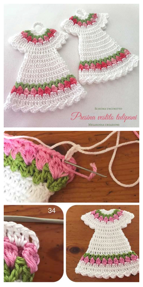 Vintage Tulip Dress Potholder Crochet Free Patterns