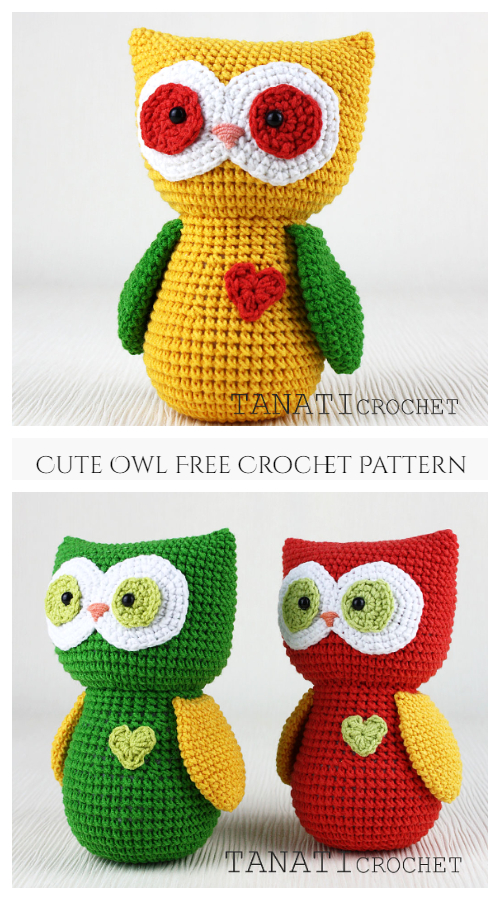 Cute Valentine Heart Owl Free Crochet Patterns 