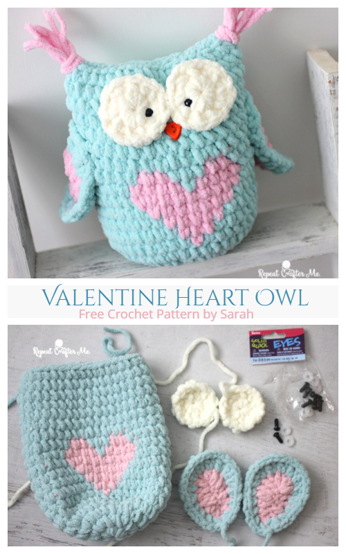 Crochet Valentine Heart Owl Free Crochet Pattern