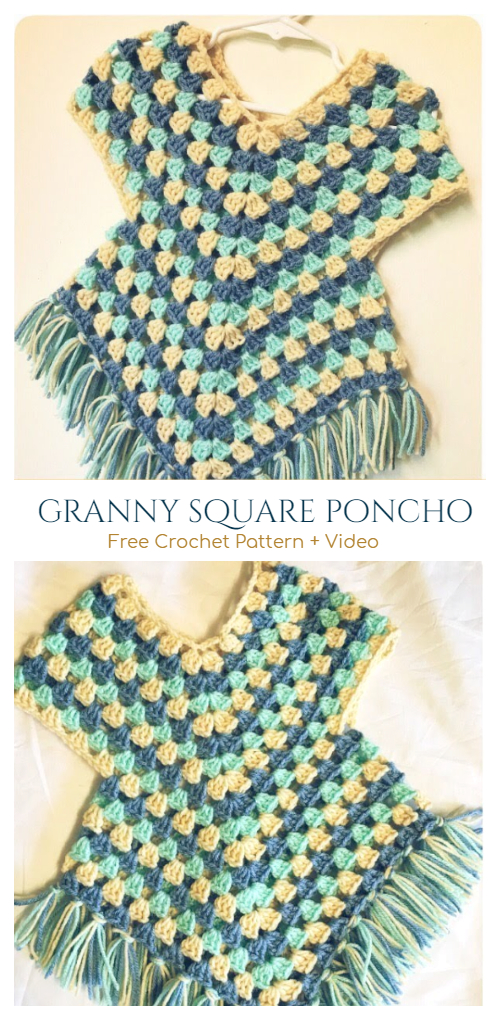 Crochet Granny Stitch Poncho Dress Free Crochet Patterns + Video tutorial