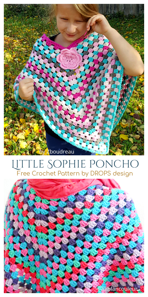 Crochet Little Sophie Granny Stitch Poncho Free Crochet Pattern