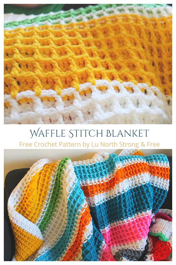 Waffle Stitch Blanket Free Crochet Patterns 