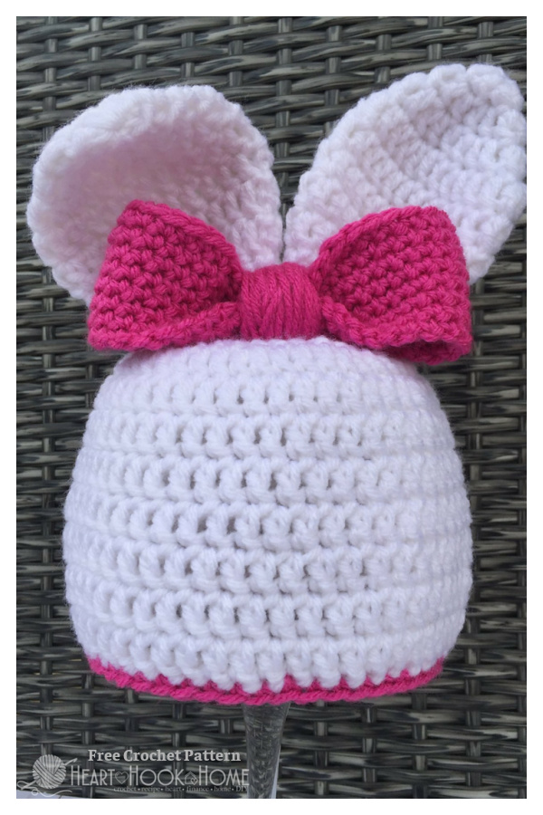 Bunny Beanie with Ears Free Crochet Pattern

