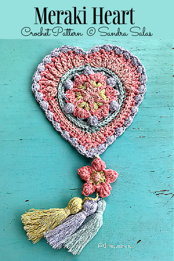 Meraki Heart Ornament Crochet Patterns 
