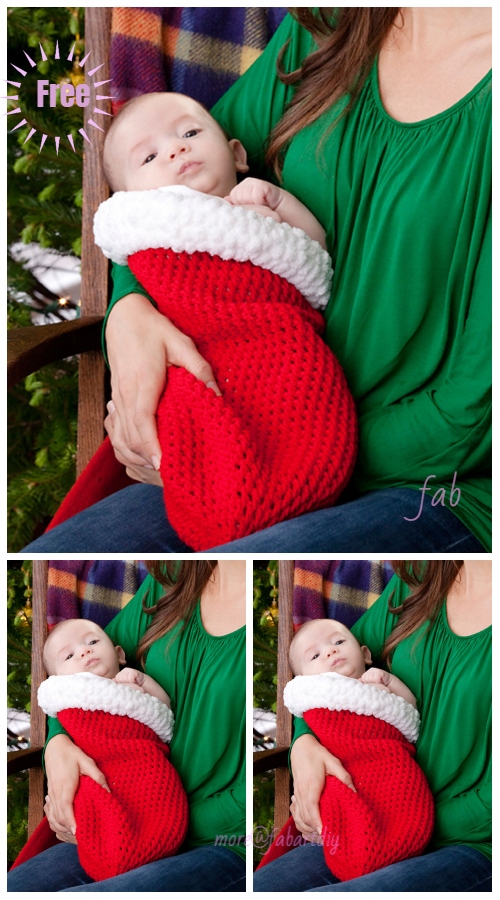 Christmas Crochet Holiday Baby Cocoon Free Crochet Pattern