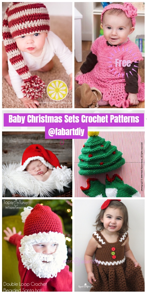  Crochet Baby Christmas Sets Free Patterns & Paid 