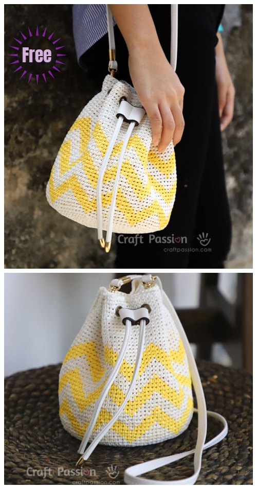 Crochet Raffia Bucket Bag Free Crochet Patterns
