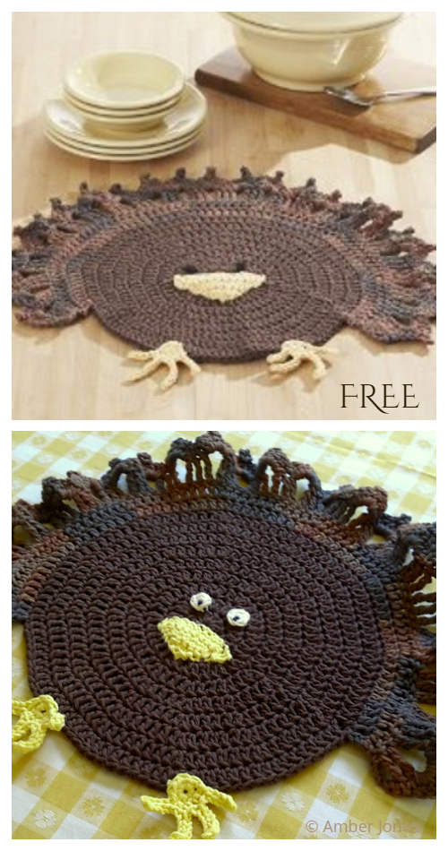 Turkey Placemat Free Crochet Pattern