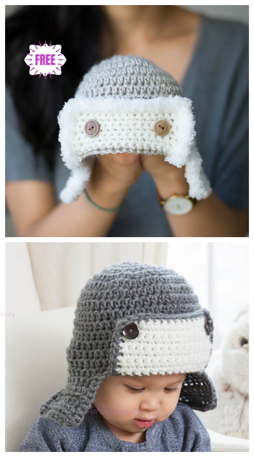 Crochet Baby Aviator Hat Free Crochet Patterns - Video