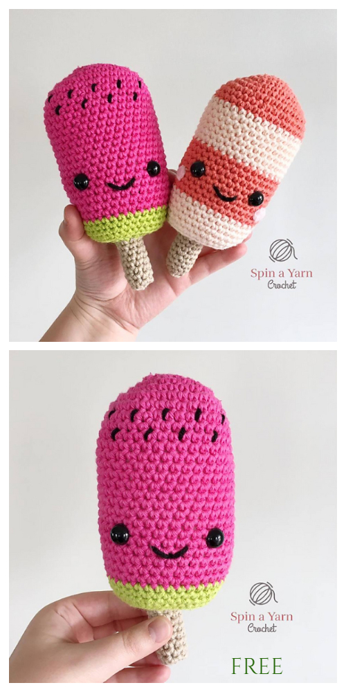 Crochet Watermelon Pop Doll Toy Amigurumi Free Pattern