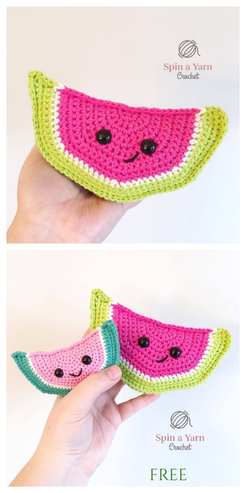 Crochet Watermelon Wedge Amigurumi Free Pattern