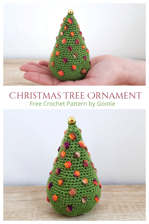 Puff Stitch Christmas Tree Ornament Free Crochet Patterns