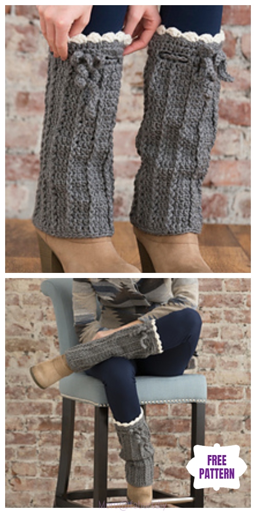 Cable Crochet Long Boot Warmer Free Crochet Pattern