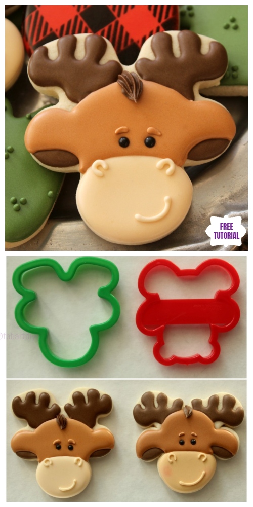 DIY Upside Down Gingerbread Moose Cookie Tutorial