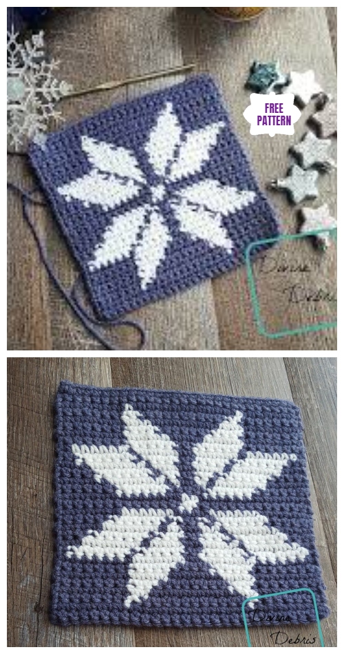 Tapestry Snowflake Afghan Square Free Crochet Patterns