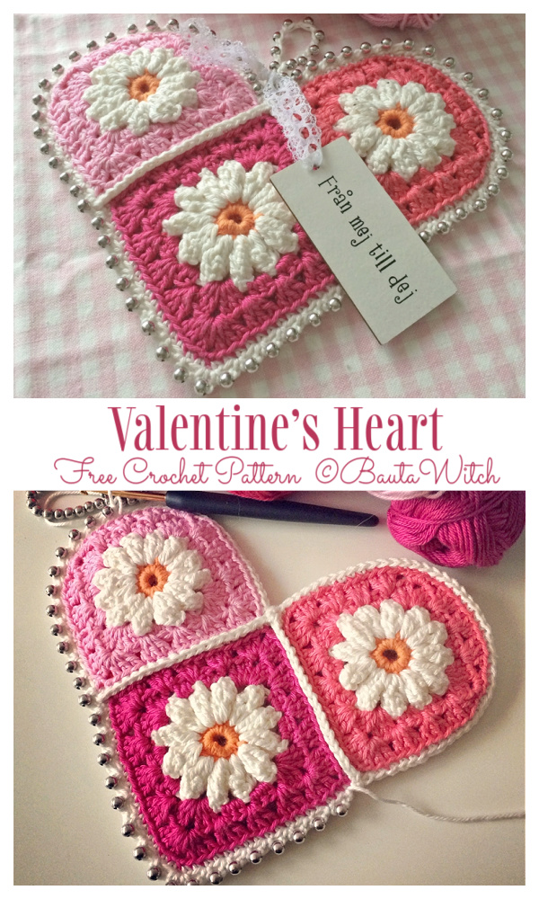 Valentine’s Granny Heart Free Crochet Pattern