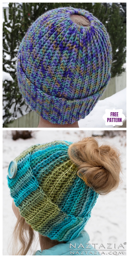 Crochet Ribbed Bun Hat Free Crochet Pattern