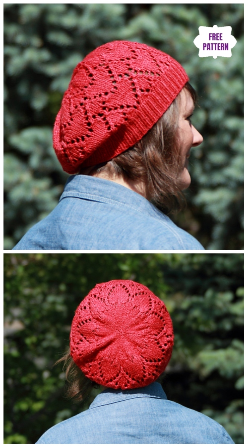 Ruby Red Heart Hat Free Knitting Pattern