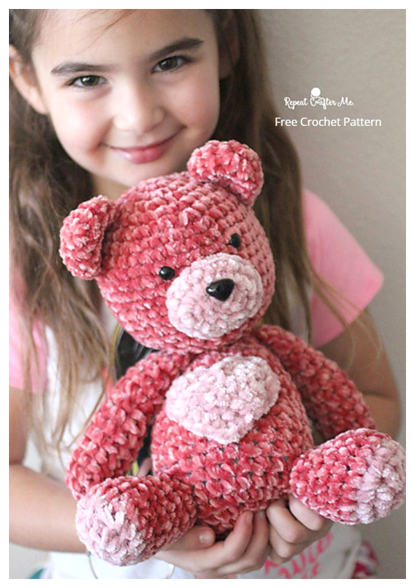 Crochet Velvet Valentine Bear Amigurumi Free Patterns