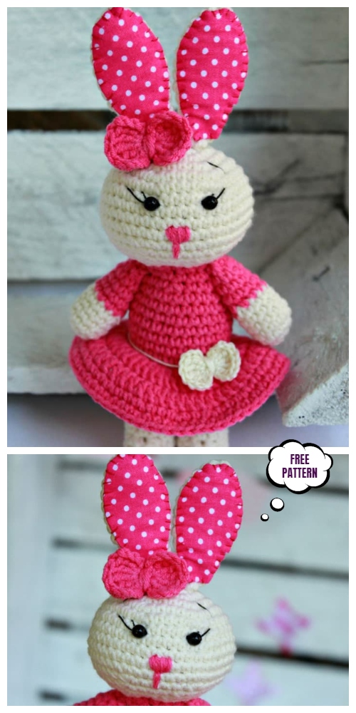 Crochet Sweet Bunny in Dress Amigurumi Free Patterns