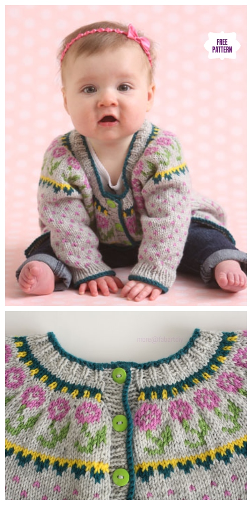 Knit Fair Isle Cardigan Free Knitting Pattern