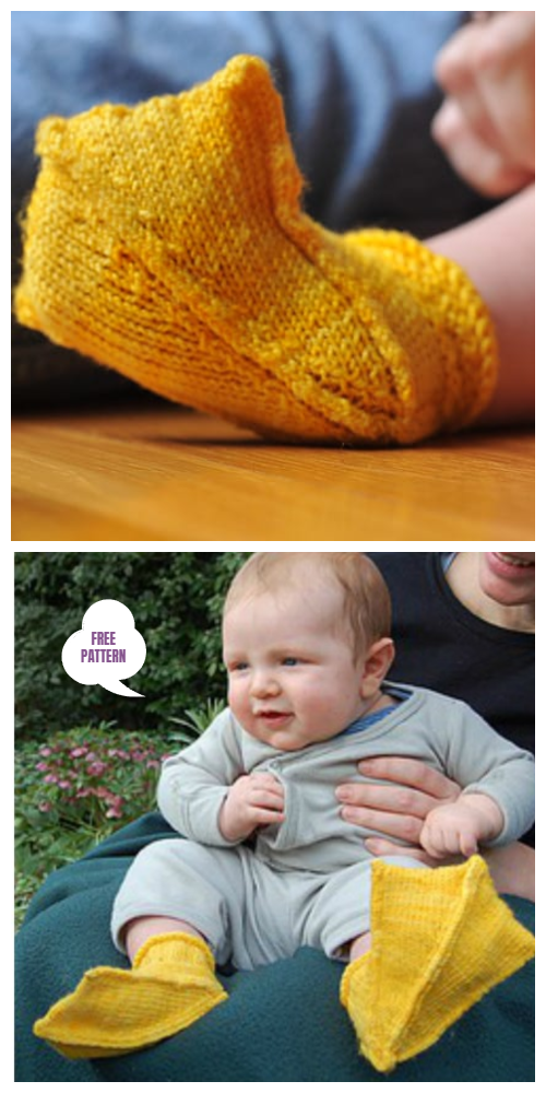 Knit Duck Baby Booties Free Knitting Pattern
