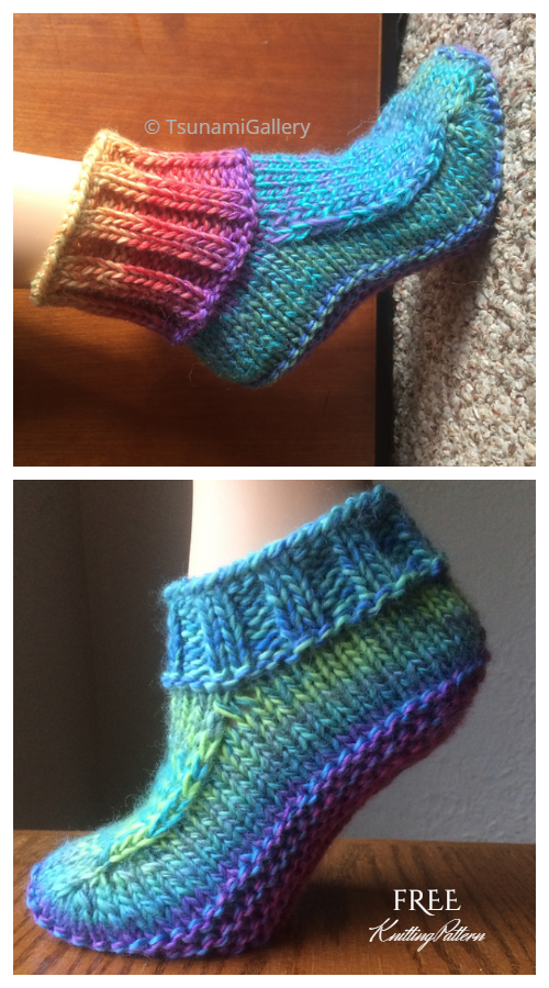 Knit Women Non-Felted Slippers Free Knitting Pattern