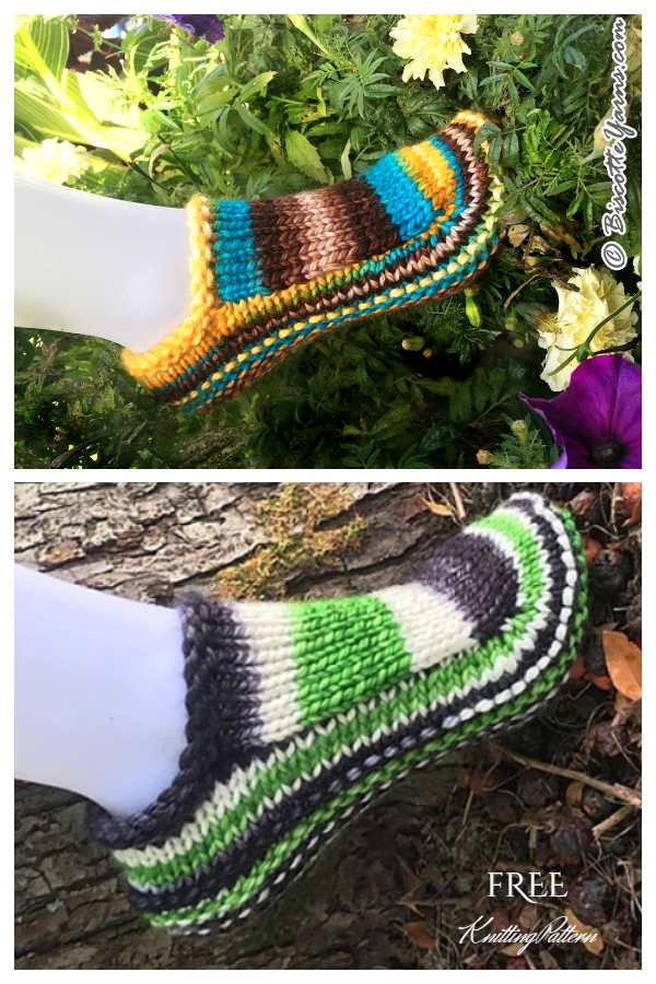 Knit Women Non-Felted Slippers New Free Knitting Pattern