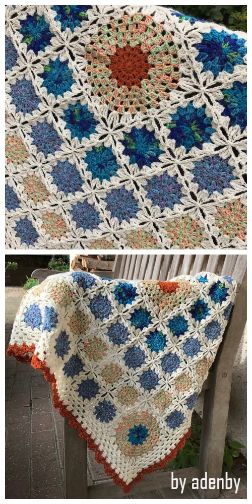 Flowers in the Snow Blanket Free Crochet Pattern