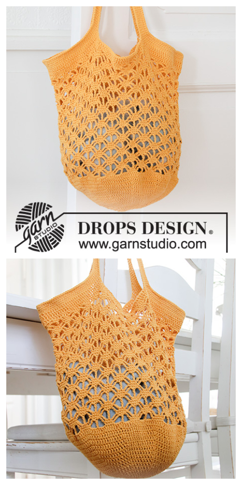 Pineapple Tote Market  Bag Free Crochet Patterns