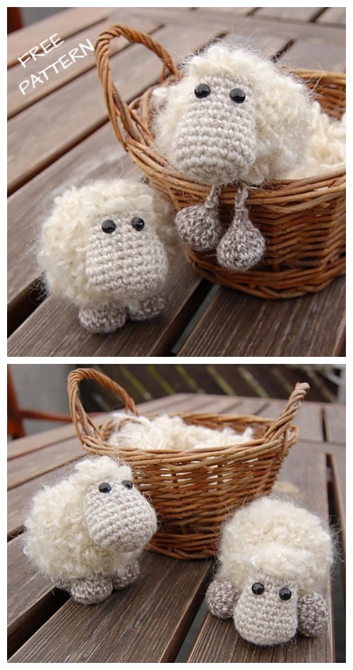 Crochet Sheep Keychain Anigurumi Free Patterns