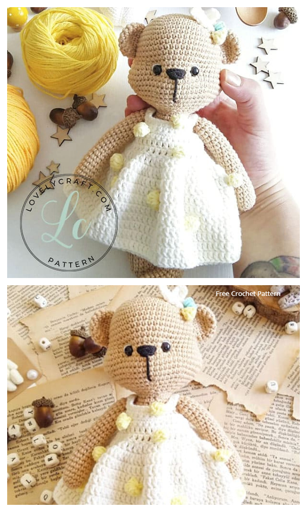 Crochet Mrs. Cookie Teddy Bear Amigurumi Free Patterns